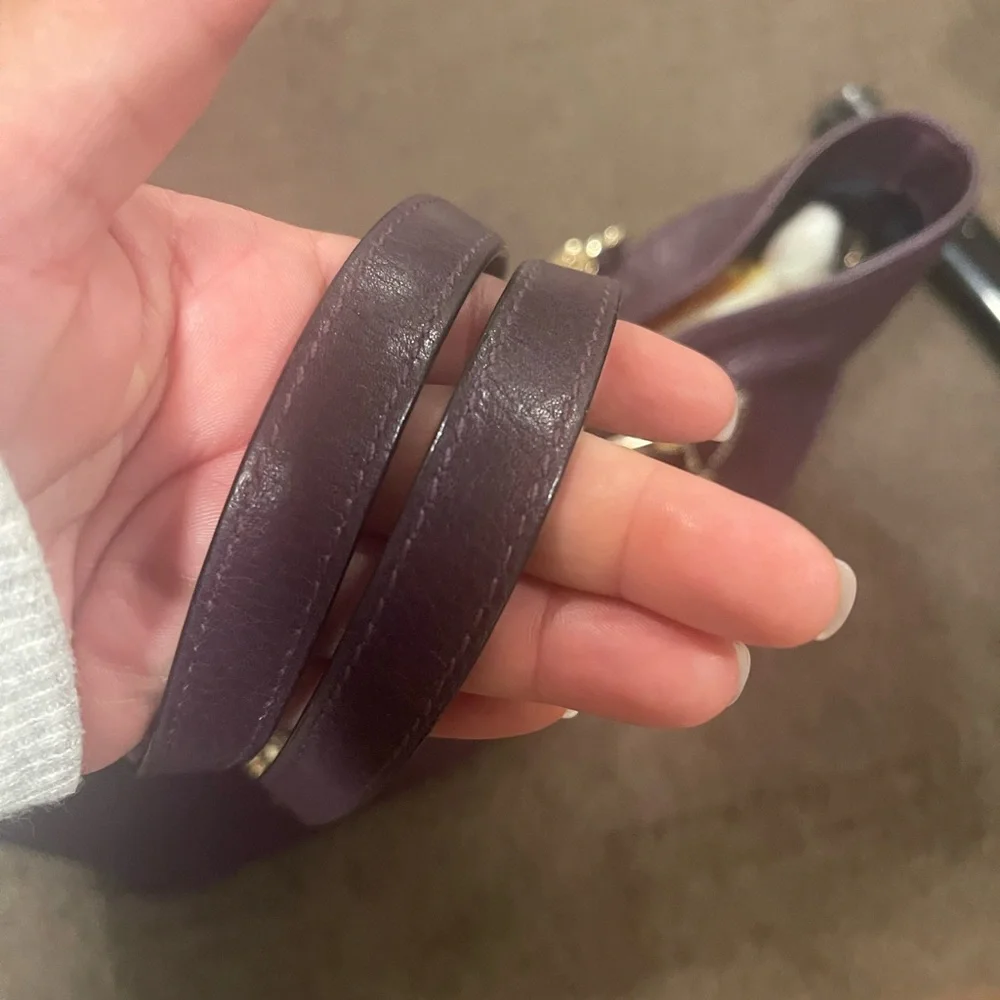 Vintage Coach Madison Deep Plum pebble Leather Tote with Gold Hardware - Picture 4 of 9